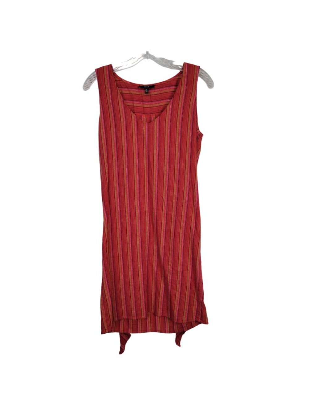 Drew Size S Dress Desert Stripe Sarong Skirt Linen Rayon Sleeveless Pullover Red - Picture 4 of 16